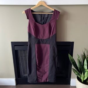 NWOT RW&CO maroon and black colour block dress